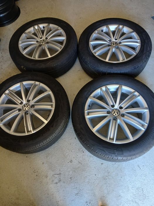 Jante aliaj R18 , 5x112 , 7Jx18H2  ,ET 43 , originale VOLKSWAGEN TIGUAN stare impecabilă cu anvelope 235/55/R18 CONTINENTAL 2023 ca noi
