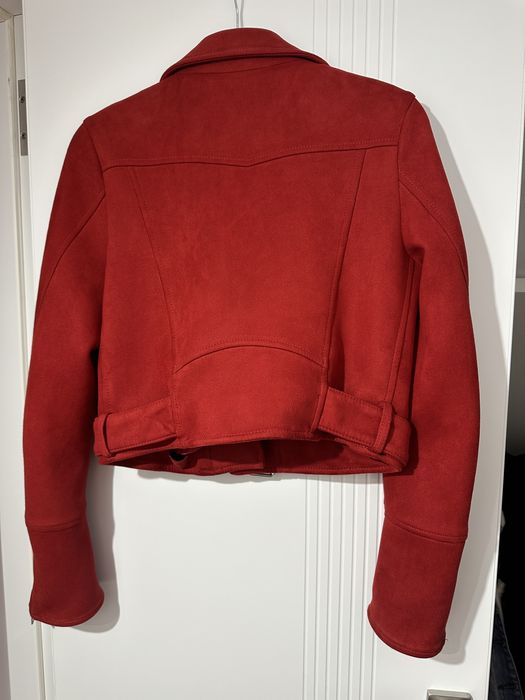 Geaca piele intoarsa rosie Pull&Bear