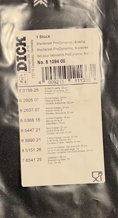 Set profesional cuțite F. Dick ProDynamic – 8 piese (nou, sigilat)