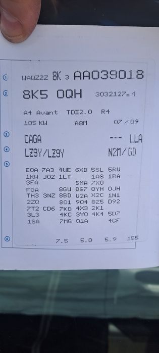 Vând haion Audi A4 B8 break negru cod LY9B sau LZ9Y