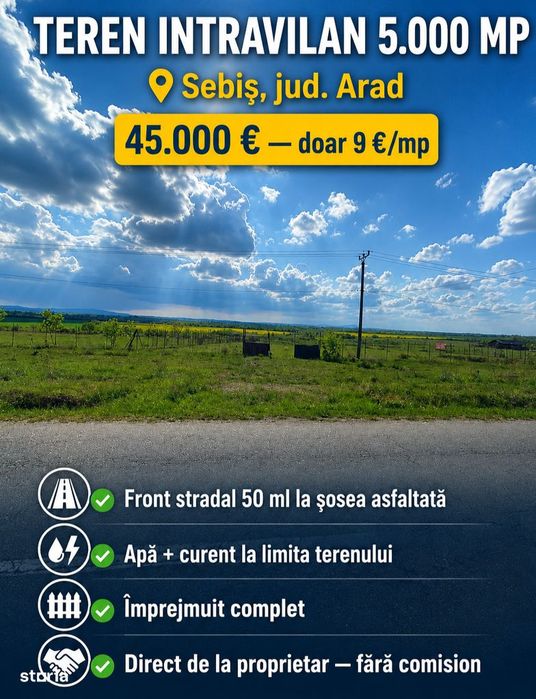 Teren intravilan(5000Mp)de vânzare, acces asfaltat