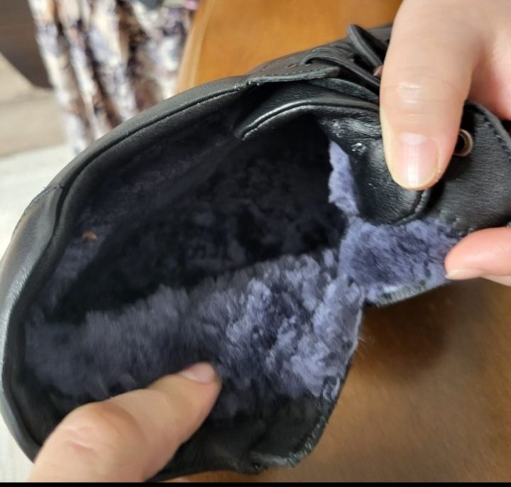 Мужские зимние кожаные ботинки