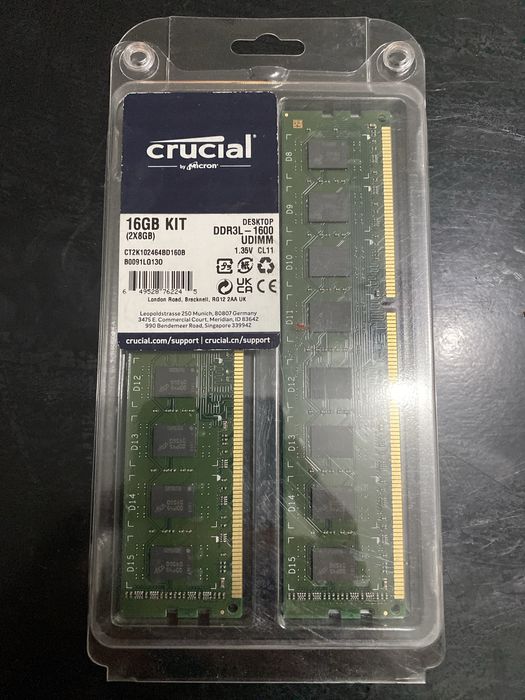 SIGILAT Kit Memorii Crucial 16GB (2x8GB) DDR3 1600 MHz CL11