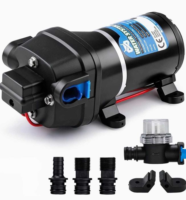 12V автоматична водна помпа 2.4 бара 95 W/ 12.5 л/мин за кемпер, лодка,напояване,тиха