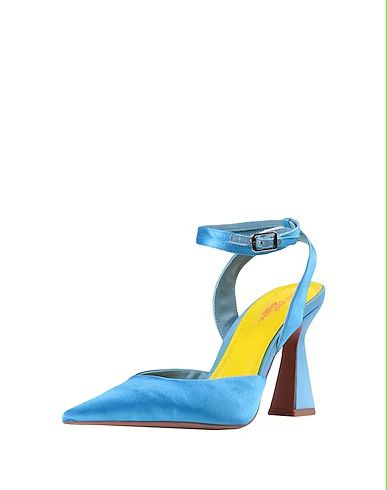 Pantofi albaștri din satin, 36