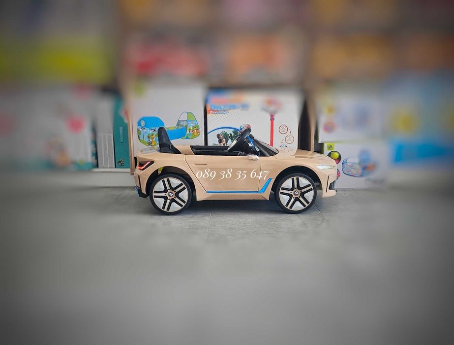 ТОП ЦЕНА!НОВО!Акумулаторна кола BMW i4 с 12V,кожена седалка,EVA ГУМИ