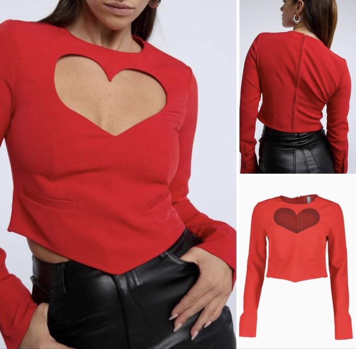 Червена Блуза сърце