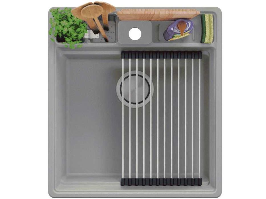 Сива кухненска гранитна мивка Ню Йорк 50 Multispace 480 x 530 мм