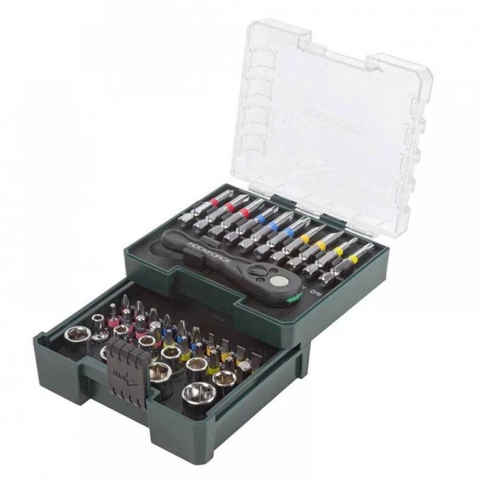 НЕМСКО Мини гедоре 1/4" 41 части RockForce, RF-2411-5 + ЛЕД ФЕНЕР