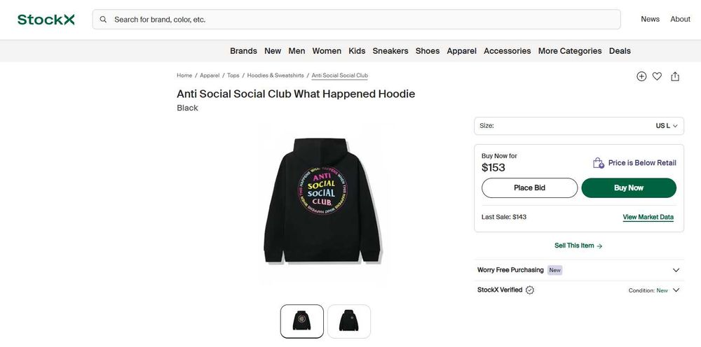 Hanorac Anti Social Social Club What Happened (ASSC Hoodie)
