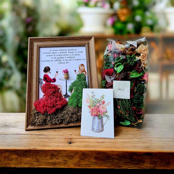 Живи картини/ пана за декорация с естествен скандинавски мъх