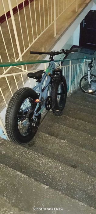 Vând Bicicletă Copii MTB Fat Bike Velors Hercules — Roată 20 inch, Gri/Verde