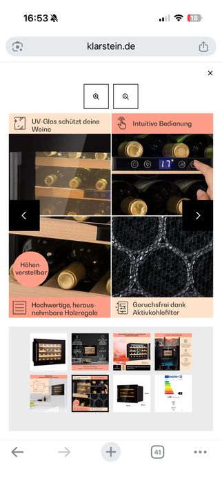 Охладител за вино Кларщайн Clarstein