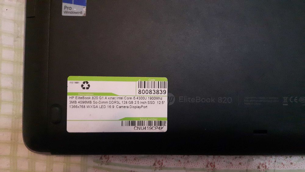 Лаптоп HP 820 G1