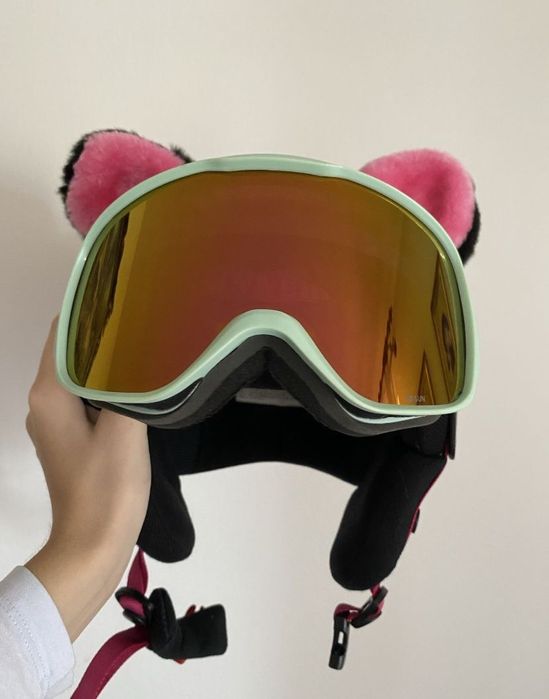 Cască de ski + ochelari de ski + urechi detașabile (separat sau set)