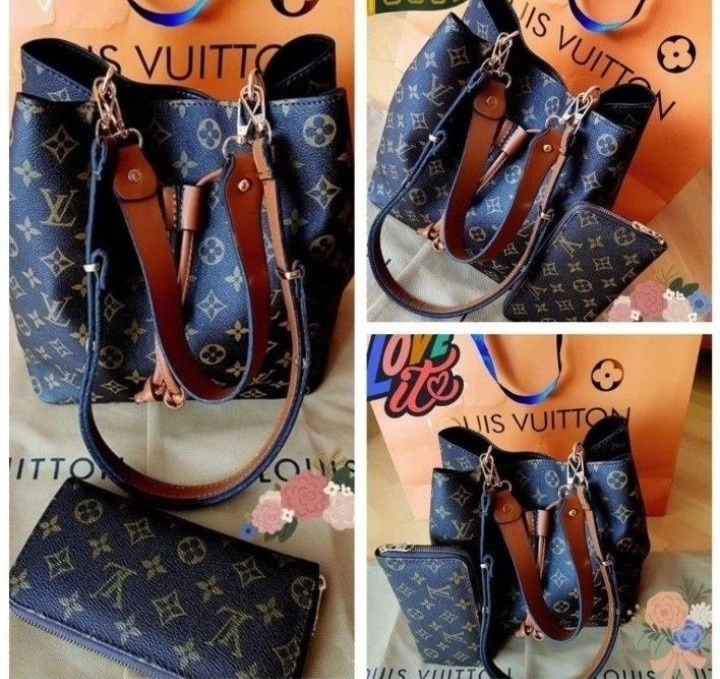 Set LV(geanta +portofel),curea detasabila umăr, saculet, etichetă