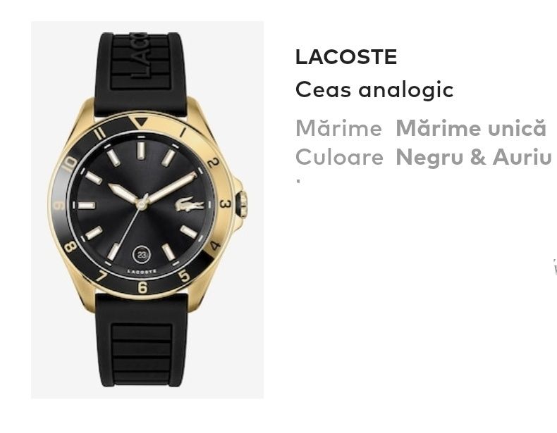 Vând ceas analogic original Lacoste