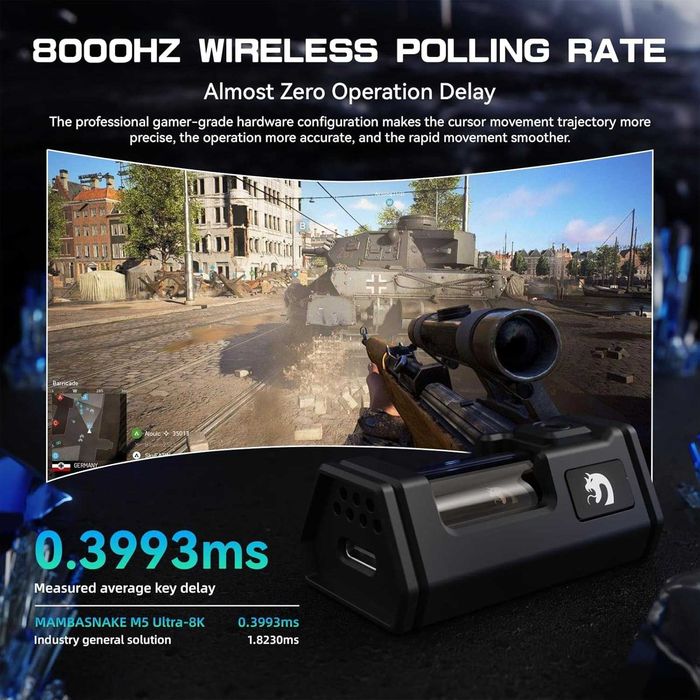 Гейминг мишка MAMBASNAKE M5 ултра лека карбонова безжична – 39 грама