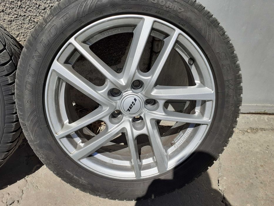 4 Roți Jante 17 aliaj 5x112 Mercedes 225/50 R17 M+S iarnă   și 2 anvelope M+S 215/55 R17 Bridgestone