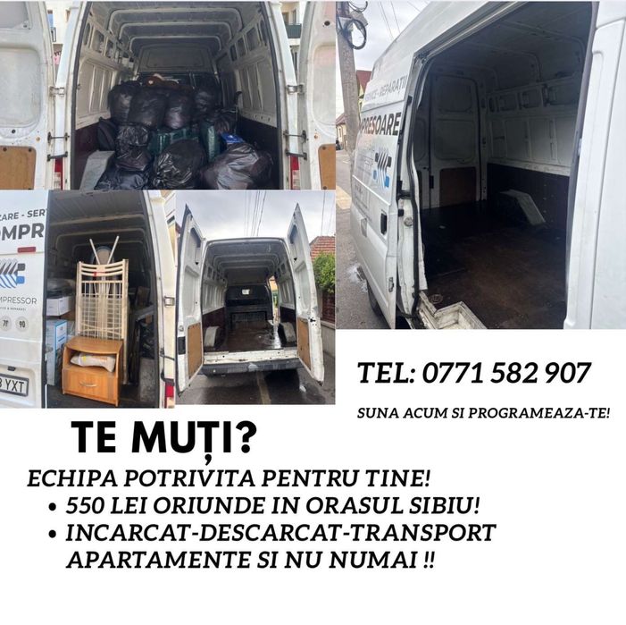 Transport marf / Mutari / Mobila / Apartamente - Dubă la dispoziție