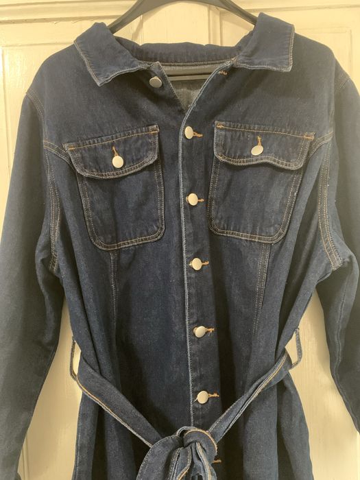 Дамска дънкова рокля голям размер