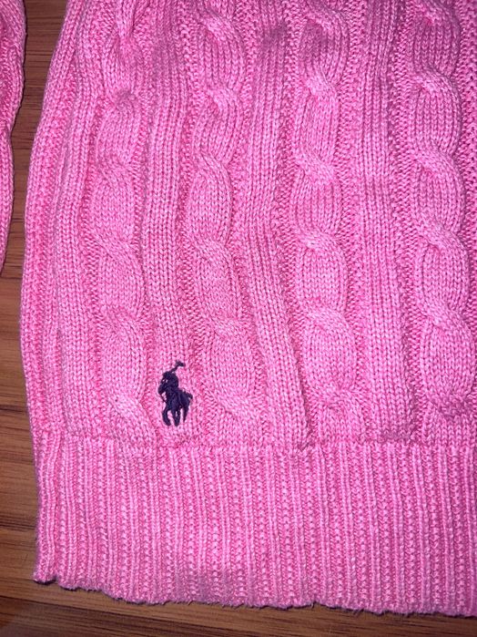 Polo Ralph Lauren розов плисиран плетен пуловер