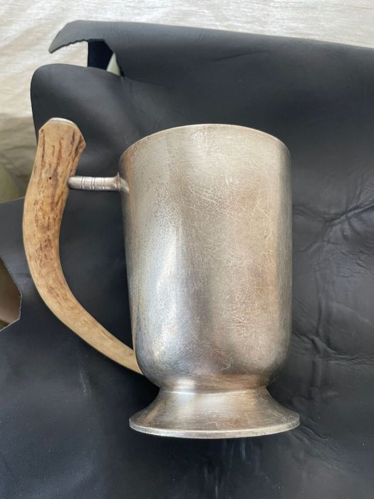 Cana placata argint(silver plated)Pinder Bros cu maner de coarne Angli