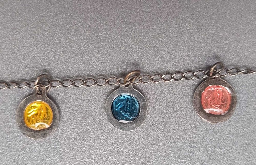 сребърна гривна с емайл