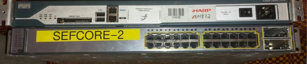 Switch router Catalyst 3750 e series / Cisco 2800 series