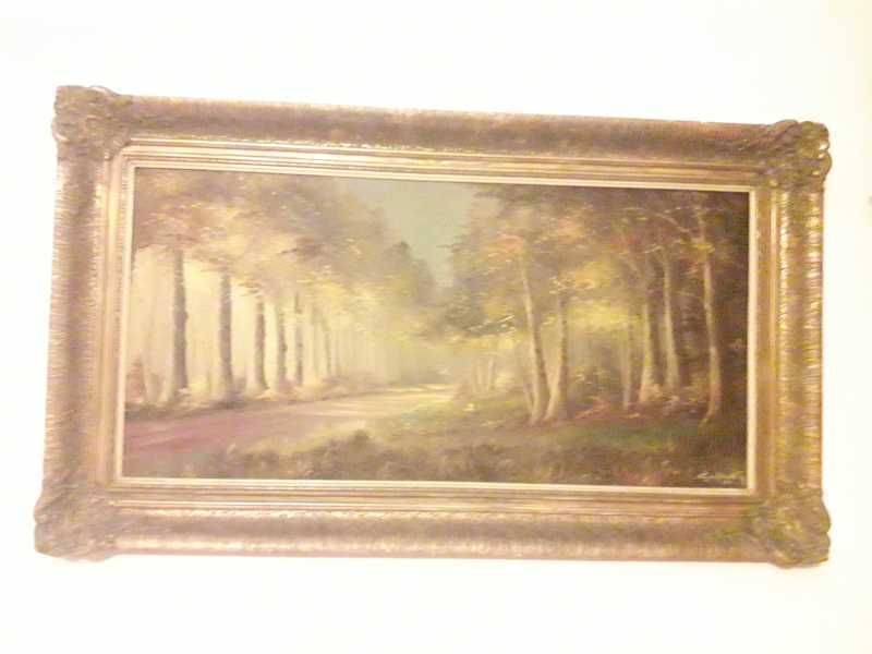 Tablou mare pictura pe panza semnat an 1951