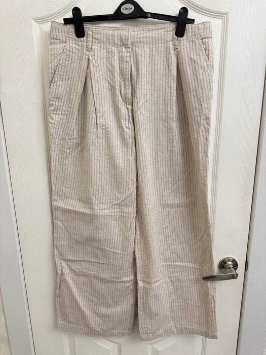 Новые широкие брюки H&M, лен, размер 44 EUR (48/52)