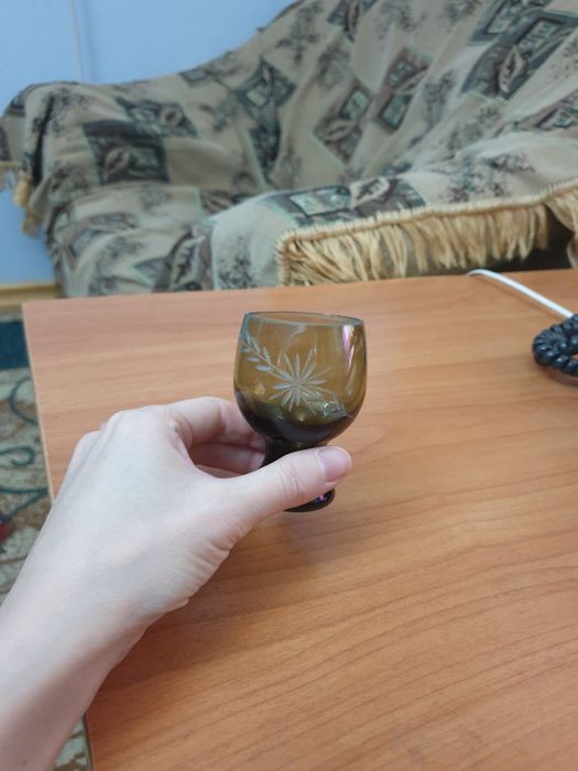 Рюмки цветное стекло с рисунком