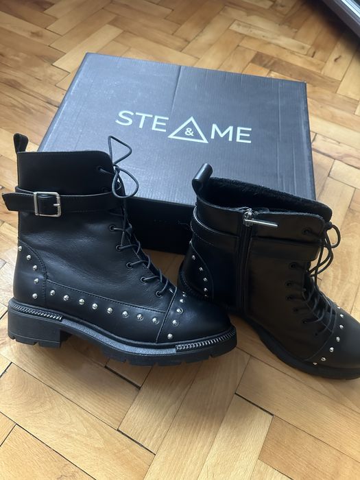 Черни дамски боти от естествена кожа