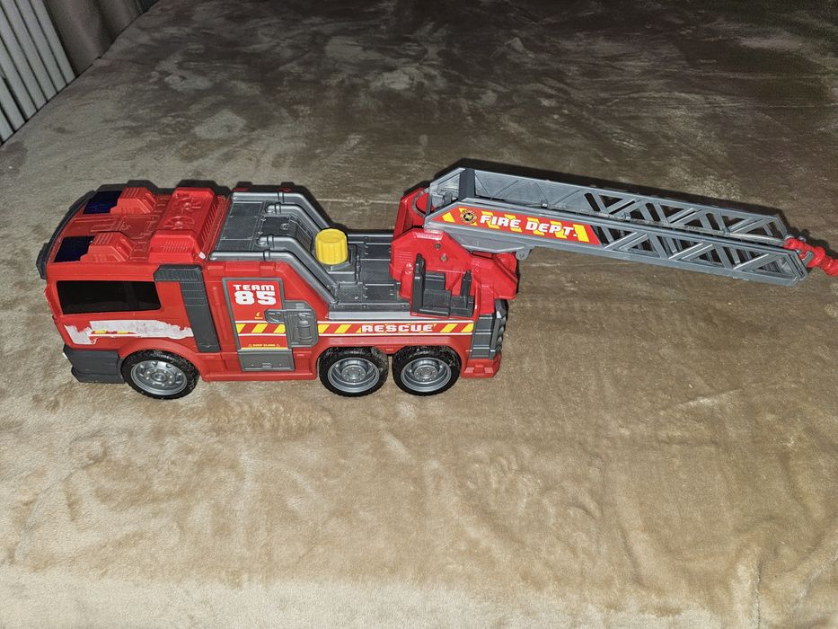 Masina de pompier, Dickie, 36 cm, Scara cu tun de apa, Rosu
