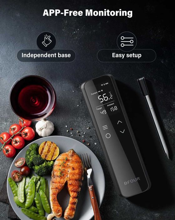BFOUR WiFi Bluetooth термометър за барбекю,термометър за месо,батерия 2600mAh,BF-70
