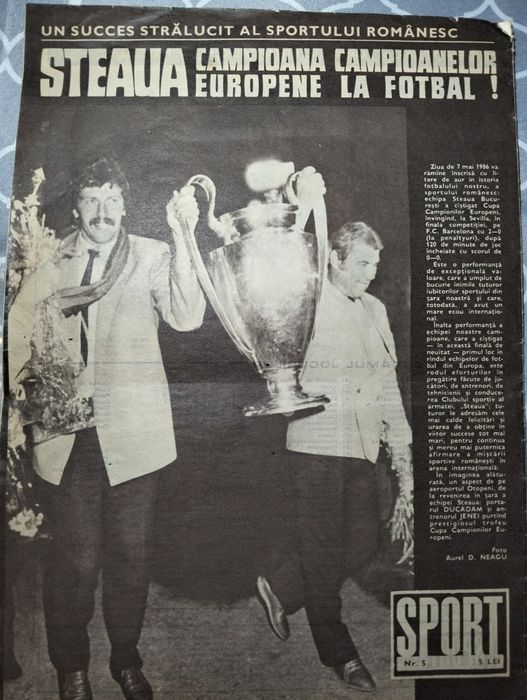 Revista SPORT Nr 5, din 1986 - Câștigarea cupei campionilor europeni