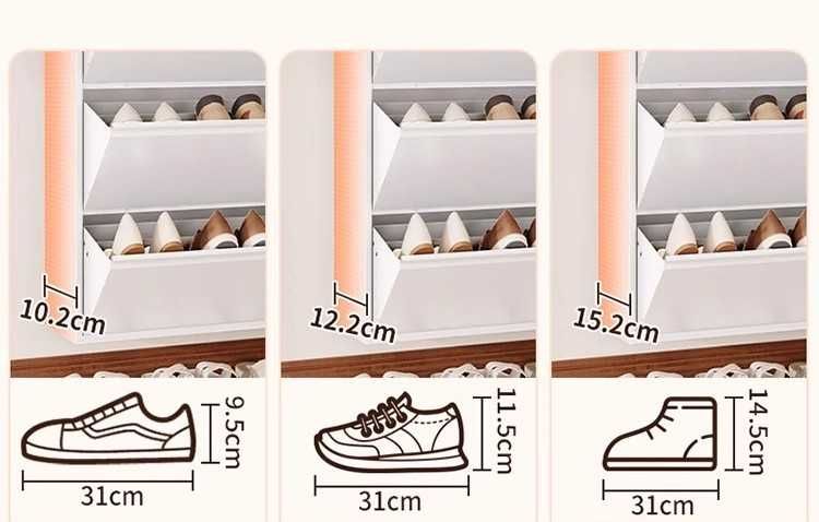 Тонкий металлический обувной шкаф/Шкаф за дверь для обуви