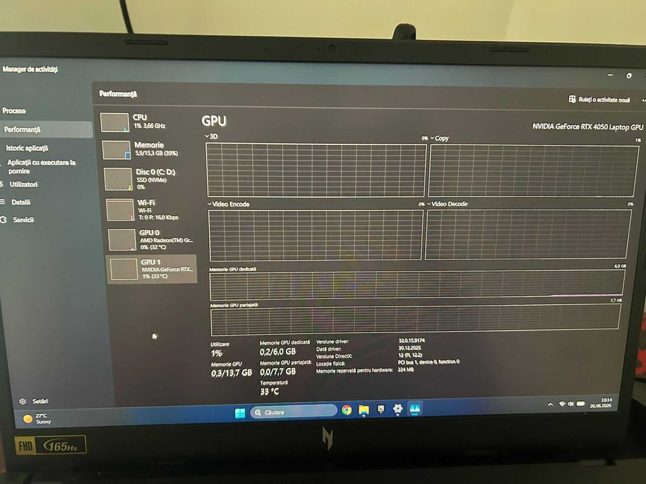 Laptop ACER Nitro AMD Ryzen 5 7535HS 4.5GHz, 16GB, 512GB, RTX 4050 6GB