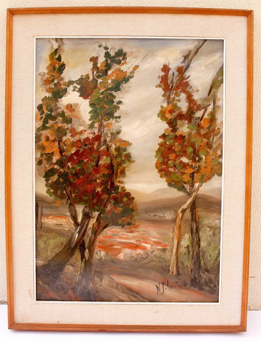 Тоскана Маслена картина от флорентински художник Silvestri Nada 1963 г