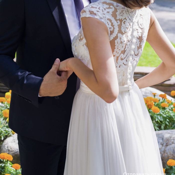 Свадебное нежное платье.