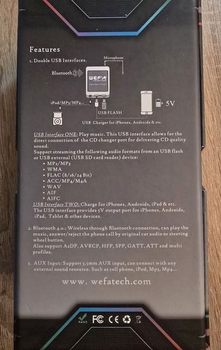 Дигитален CD чейнджър за Nissan от 1995 до 2011 WEFA Bluetooth USB AUX