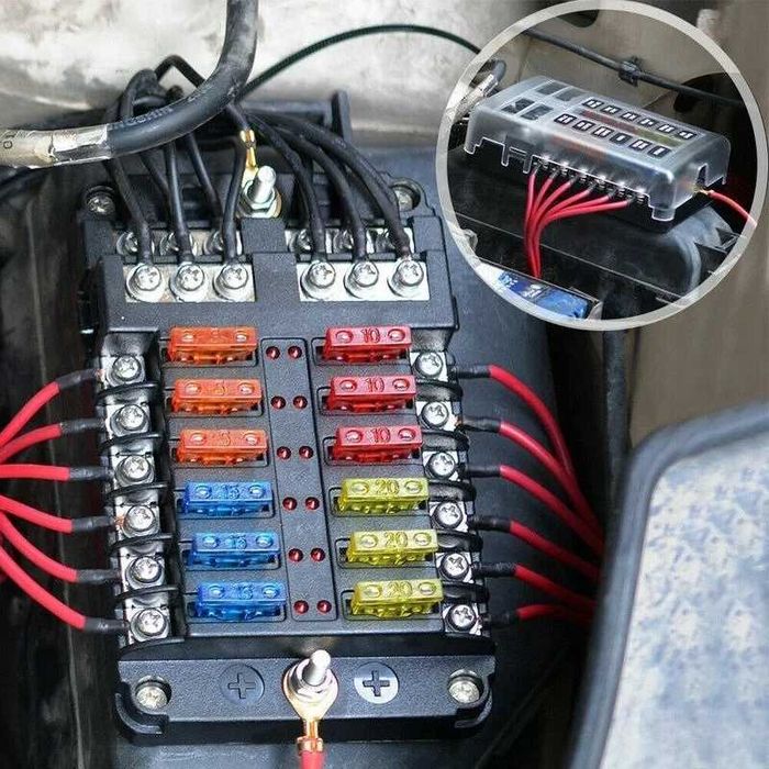 Табло за предпазители с LED за кемпери, лодки ,каравани,багери