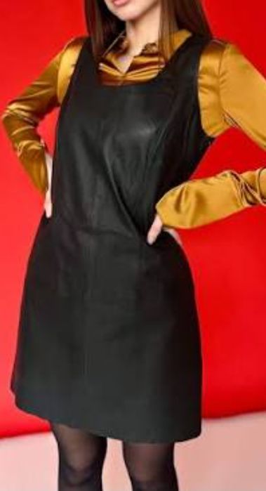 Кожаный сарафан , качество премиум