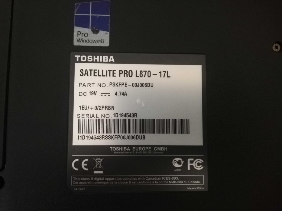 Лаптоп Toshiba Satellite Pro L870-17L