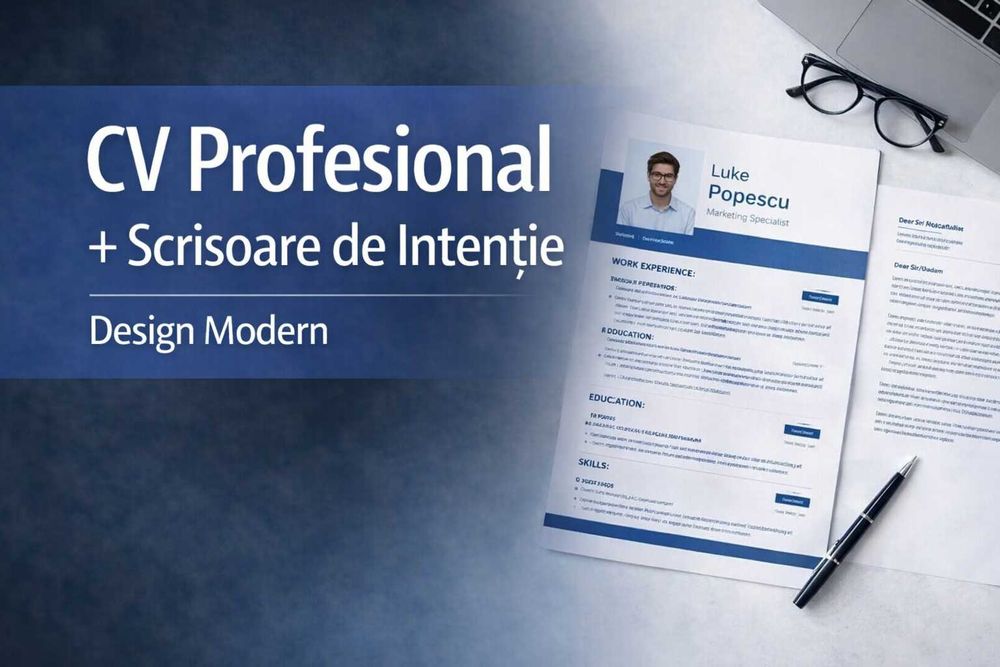 Realizare CV Profesional & Scrisoare de Intentie - Design Modern