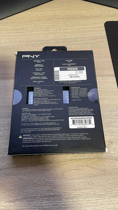 16GB(2x8GB) DDR4 3600Mhz CL18 1.35V PNY XLR Gaming RGB