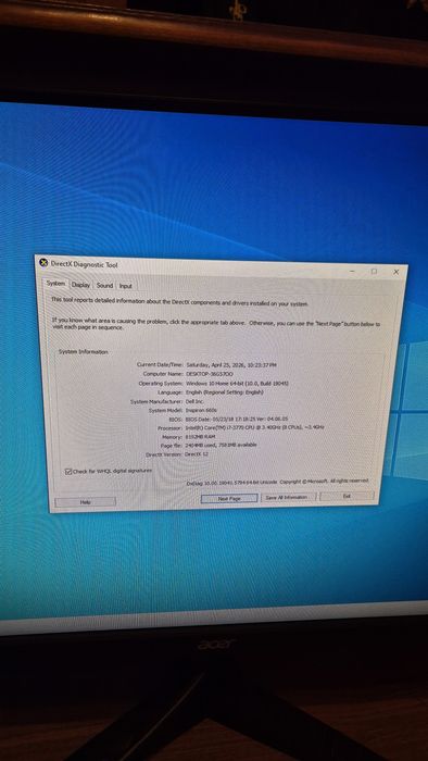 Desktop PC DELL Inspiron 660S i7 3770  , 8 gb RAM , SSD 256 gb , placa video RX 550 4gb Gddr5 ,