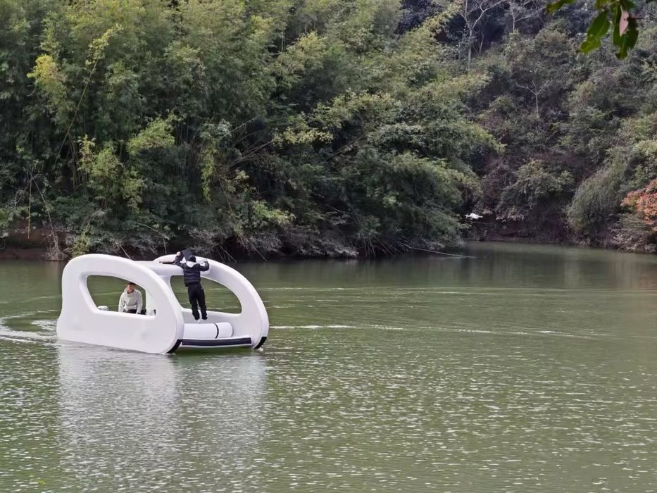 Надувной катамаран, катер, яхта