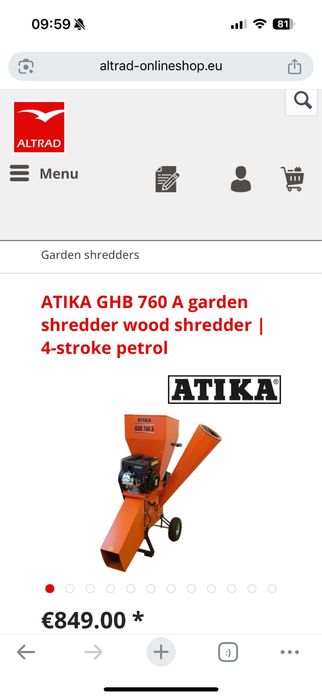 Tocator Crengi ATIKA GHB 760A Germania-motor BriggsStratton VANGUARD!