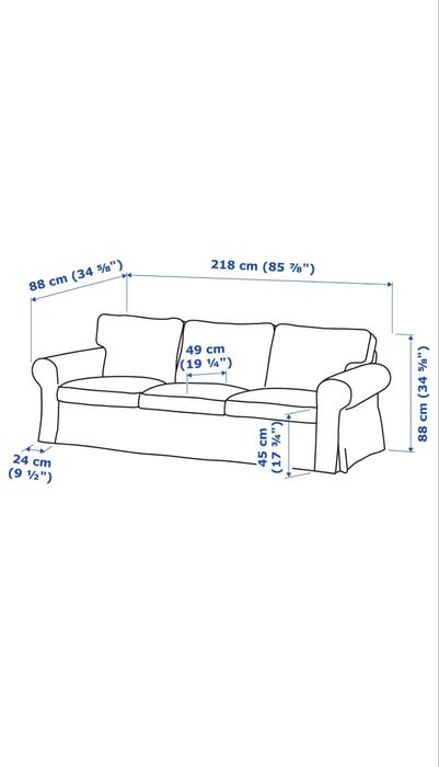 Canapea 3 locuri, Kilanda bej deschis, IKEA